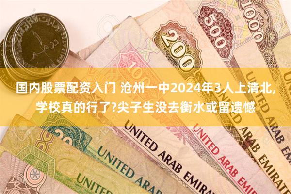 国内股票配资入门 沧州一中2024年3人上清北,学校真的行了?尖子生没去衡水或留遗憾