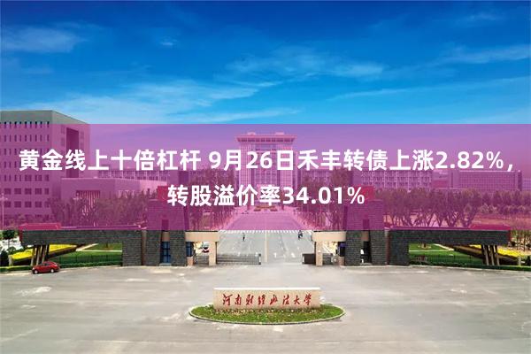 黄金线上十倍杠杆 9月26日禾丰转债上涨2.82%，转股溢价率34.01%