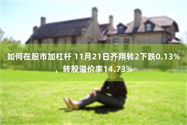 如何在股市加杠杆 11月21日齐翔转2下跌0.13%，转股溢价率14.73%